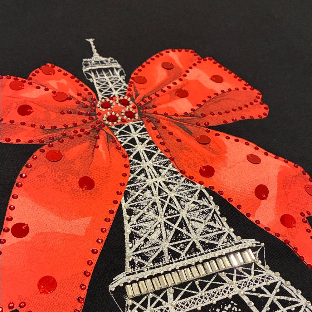 Black Eiffel Tower Woman’s T-Shirt - Picture 4 of 8
